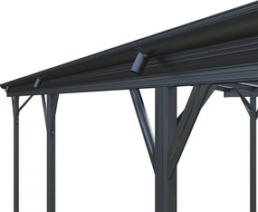 Prístrešok na auto BestBerg BBCP-CP8 / 17,3 m² / 576 × 300 × 219 cm / antracit/sivá