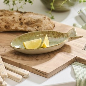 Ib Laursen Kameninová miska Ocean Green Fish