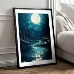 Plagát na stenu s EXTRA efektom - Moonlit Waves