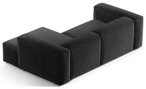 Tmavosivá menčestrová rohová pohovka (pravý roh/s leňoškou) Bergamo – Cosmopolitan Design