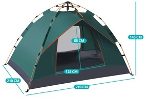 Zelený stan pre 3 osoby 2x2x1,35m