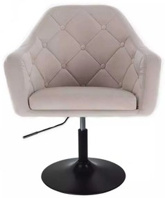 LuxuryForm DESIGN Kreslo ANDORA VELUR na čiernom tanieri - svetlo šedé