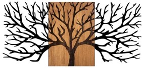 Nástenná dekorácia 150x70 cm strom drevo/kov