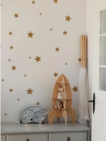 Raketová polica do detskej izby – drevená dekorácia na samomontáž 60x35 cm