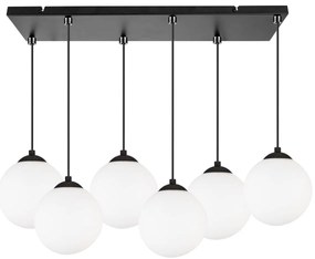 Závesné svietidlo Florence, 6x biele sklenené tienidlo, (výber z 3 farieb uchytenia)