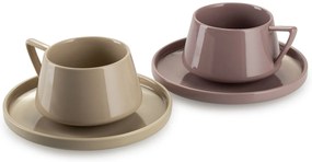 Porcelánová šálka s podšálkou Luna Beige 200 ml