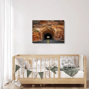 Sklenený obraz - tunel v skale (70x50 cm)