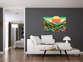 Obraz - Pestrofarebný západ slnka (90x60 cm)