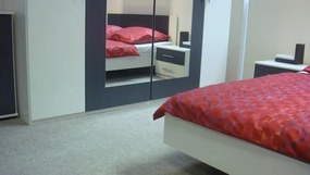 Zostava spálne Nora 180x200 cm, biela/grafitová