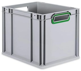Sada 4 kusov - Eurobox Next Gen 2.0 - Stohovateľná nádoba s otvorenými rukoväťami - Zelená - 400 x 300 x 320 mm