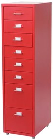 Zásuvková skrinka Boston T851 - 110x28x41cm, 8 zásuviek - červená