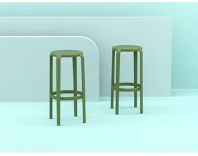 TOM BAR 75 záhradná barová stolička olive green