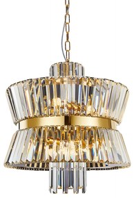 Luster Aurelia, 1x krištáľové/zlaté kovové tienidlo, (fi 54cm), g