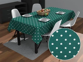 Biante Dekoračný obdĺžnikový obrus Leona LN-024 Biele bodky na petrolejovom 60x100 cm