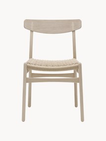 Drevená jedálenská stolička's ručne tkaným sedadlom sedadlom CH23