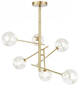Toolight Tolight, Závesná lampa - sklenené gule 6 ks APP919-6CP, zlatá, OSW-03231