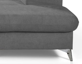 Rohová sedacia súprava Gisele, stredne šedá látka, pravý roh