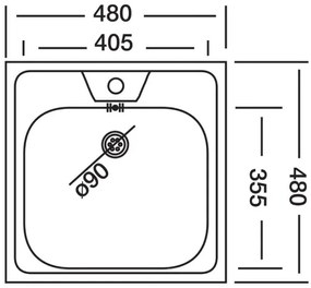 ALVEUS 1074634 - Kuchynský drez ALLUX 48x48 cm matná oceľ/satén