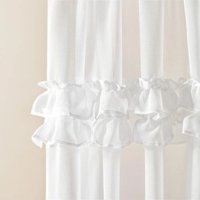 Room99 Záclona na krúžkoch Frilla s volánikmi Jednofarebná Farba: Biela, Veľkosť: 140 x 260 cm