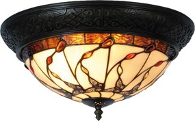 Stropné svetlo Tiffany Nature - Ø 38 * 19 cm 2x E14 / max 40W