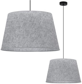 Závesné svietidlo Len1, 1x šedé textilné tienidlo, (fi 44 cm), b