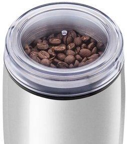 Sencor - Elektrický mlynček na zrnkovú kávu 60 g 150W/230V biela/chróm