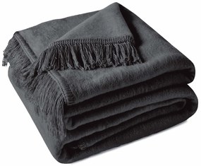 BAVLNENÁ DEKA COTTON CLOUD 150X200 CM TMAVOSIVÁ