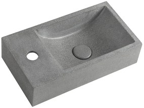 Sapho Sapho, CREST L betónové umývadlo vrátane výpusti, 40x22 cm, čierny granit, AR403