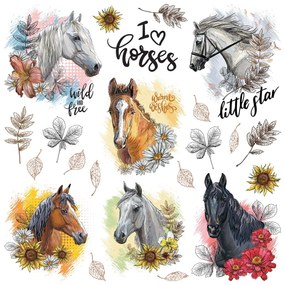 Samolepiaca dekorácia Horses, 30 x 30 cm