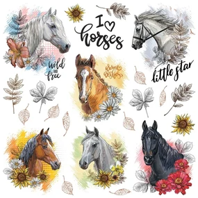 Samolepiaca dekorácia Horses, 30 x 30 cm