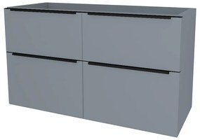 Mereo, Mereo Mailo, kúpeľňová skrinka 121 cm, čierne madlo, Multidecor, Monumentálna sivá, MER-CN593SBMSO1
