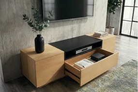 TV-skrinka 47811 Loft 160cm Prírodná/Čierna Dub Dyha  - Komfort-nábytok