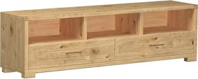 Dubová TV skrinka s poličkami a 2 zásuvkami, 190x43x54 cm