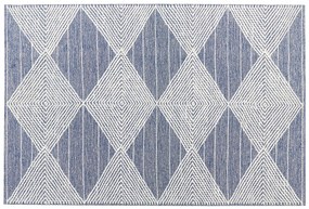 Vlnený koberec 160 x 230 cm svetlobéžová/modrá DATCA Beliani
