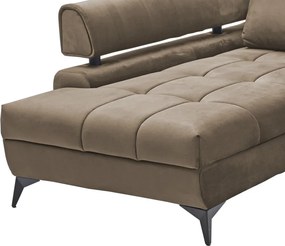 Rohová sedacia súprava Paris, svetlo hnedá látka, ľavý roh