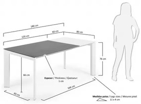 AXIS PORCELAIN WHITE rozkladací jedálenský stôl 120 (180) cm