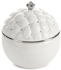 Nádoba ADORE 07 s vekom biela / strieborná