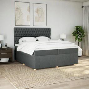 vidaXL Boxspring posteľ s matracom tmavosivá 200x200 cm látka