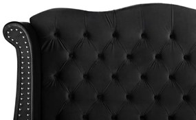 Zamatová posteľ 160 x 200 cm čierna AYETTE Beliani