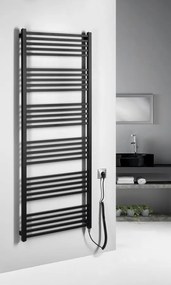 Sapho Sapho, METRO-E elektrické vykurovacie teleso, rovné, 600x1620 mm, 800 W, čierna matná, ME616B