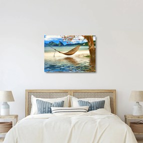 Sklenený obraz - Relax na pláži (70x50 cm)