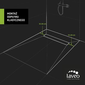 Laveo Basso, lineárny odtok s mriežkou 50 cm, čierna matná, LAV-COB_750S