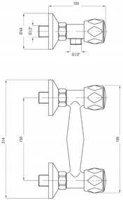 Deante Teno, sprchová batéria 150mm so sprchovou sadou, chrómová, BON_041D