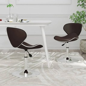 Jedálenské stoličky 2 ks hnedé umelá koža