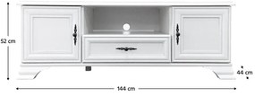TV stolík/skrinka Kuito RTV2D1S (alpská biela). Vlastná spoľahlivá doprava až k Vám domov. 1119552
