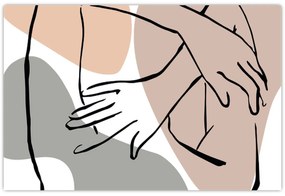 Obraz - Woman body line art N⁰2 (90x60 cm)