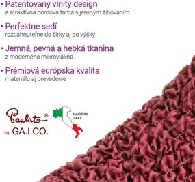 Bielastické poťahy VITTORIA bordó sedačka s otomanom vpravo (š. 170 - 300 cm)