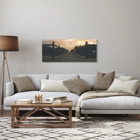 Obraz dreveného móla nad jazerom (120x50 cm)