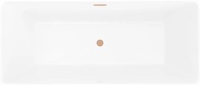 Mexen Tava, voľne stojaca ryhovaná vaňa 170 x 75 cm, biela lesklá, medený matný prepad, 52851707500-65