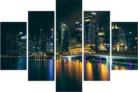 Obraz nočného Singapuru (150x105 cm)